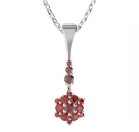 BG přívěs kruhového tvaru 539-B Stříbro 925 - rhodium Granát