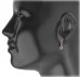 BG circular earring 320-84 - Metal: White gold 585, Stone: Moldavit and garnet