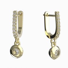 BG zlaté diamantové náušnice 737 Žluté zlato - 585 Diamant lab-grown
