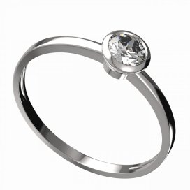 BG zlatý diamantový prstýnek 555 C Bílé zlato - 585 Diamant lab-grown