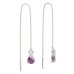 BeKid, Gold kids earrings -857 - Switching on: Chain 9 cm, Metal: White gold 585, Stone: Pink cubic zircon