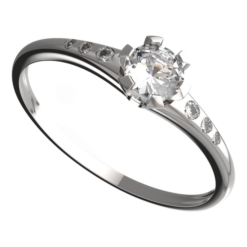 BG zlatý prstýnek 556 K Bílé zlato - 585 Diamant