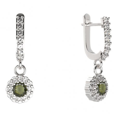 BG circular earring 452-84 - Metal: Silver 925 - rhodium, Stone: Garnet