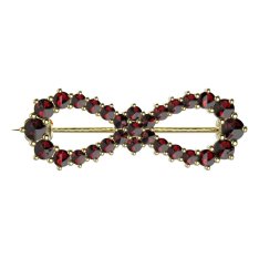 BG brož 024 Stříbro 925 - pozlacené Granát