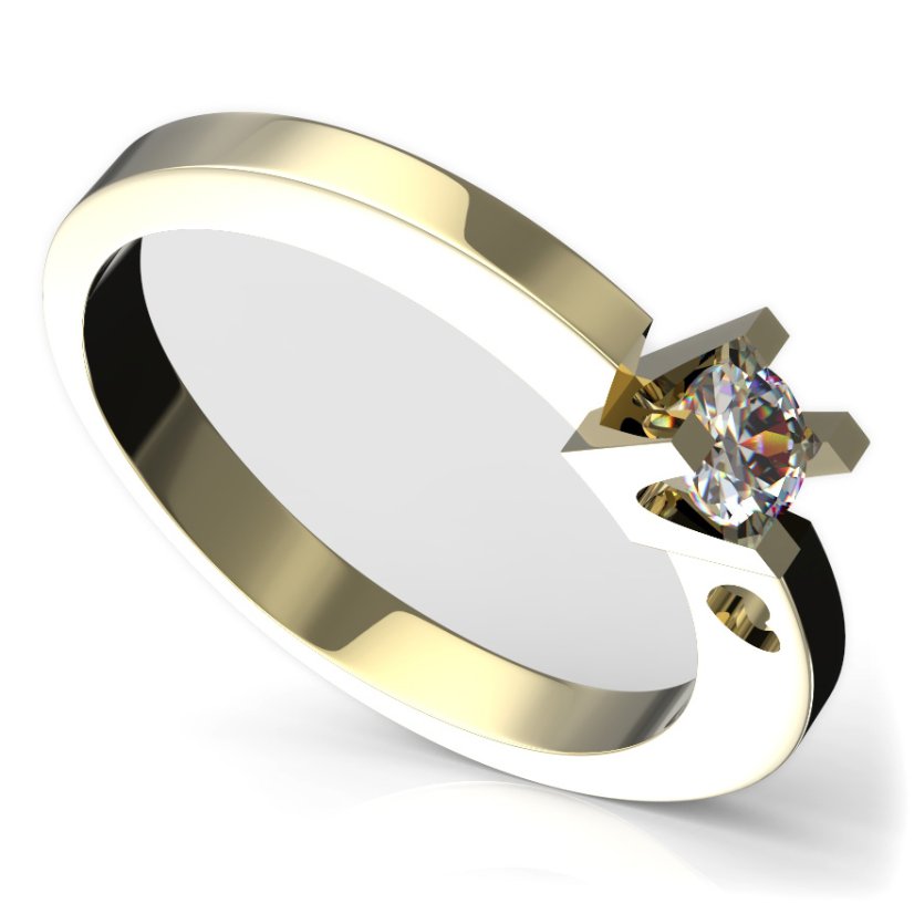 BG zlatý diamantový prstýnek 795 Žluté zlato - 585 Diamant lab-grown