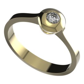 BeKid dětský prstýnek 737 Žluté zlato - 585 Bílý kubický zirkon