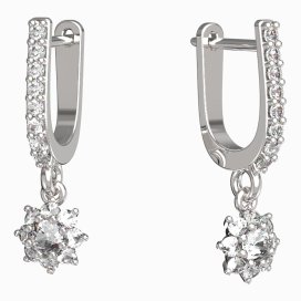 BG zlaté náušnice 886 Bílé zlato - 585 Diamant