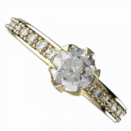 BG zlatý prsten s diamanty 872 E - Kov: Žluté zlato 585, Kámen: Diamant lab-grown