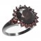 BG prsten s kulatým kamenem 512-U - Kov: Stříbro 925 - rhodium, Kámen: Vltavín a granát