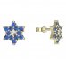 BeKid, Gold kids earrings -090 - Switching on: Puzeta, Metal: Yellow gold 585, Stone: Dark blue cubic zircon
