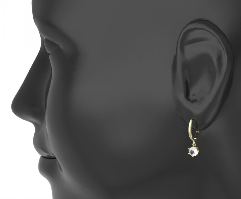 BeKid dětské náušnice 1295 Bílé zlato - 585 Světle modrý kubický zirkon