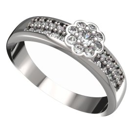 BG zlatý prstýnek 552 F Bílé zlato - 585 Diamant