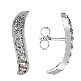 BG zlaté diamantové náušnice 863 Bílé zlato - 585 Diamant lab-grown