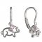 BeKid, Gold kids earrings -1158 - Switching on: Screw, Metal: White gold 585, Stone: Pink cubic zircon