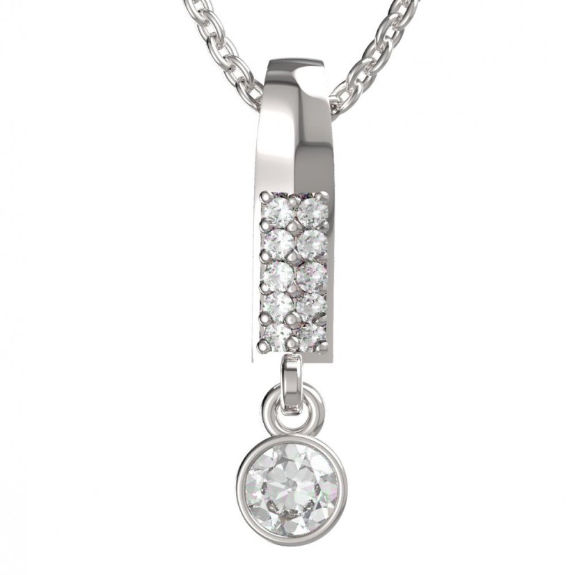 BG zlatý přívěšek  722 Bílé zlato - 585 Diamant