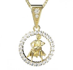 BG zlatý diamantový přívěšek Vodnář 052 Žluté zlato - 585 Diamant lab-grown