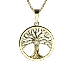 BG zlatý přívěšek Strom života 039 Žluté zlato - 585 Diamant