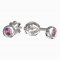 BeKid, Gold kids earrings -101 - Switching on: English, Metal: White gold 585, Stone: Pink cubic zircon