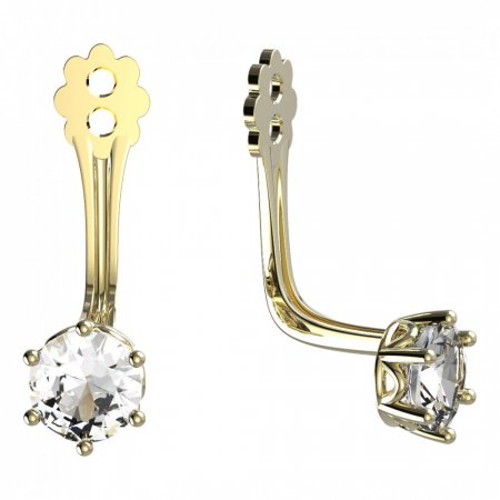 BeKid Gold earrings components 4 - Metal: Yellow gold 585, Stone: White cubic zircon