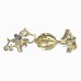 BeKid, Gold kids earrings -1159 - Switching on: Screw, Metal: Yellow gold - 585, Stone: Light blue cubic zircon