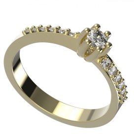 BG zlatý diamantový prstýnek 766 Růžové zlato 585 (30-90dní) Diamant lab-grown