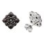 Stříbrné náušnice s přírodním granátem, ruthenium, puzety – 259