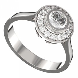 BG zlatý prstýnek 754 Bílé zlato - 585 Bílý kubický zirkon