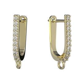 BG zlatý závěs dámské náušnice /92 Žluté zlato - 585 Bílý kubický zirkon