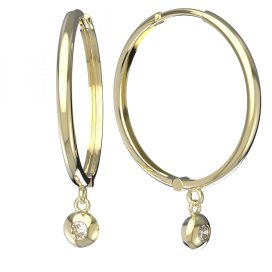 BG zlaté diamantové náušnice 732 Žluté zlato - 585 Diamant lab-grown