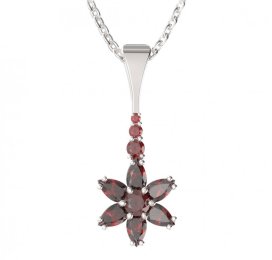 BG přívěs ve tvaru hvězdy 520-B Stříbro 925 - rhodium Granát