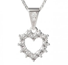 BG zlatý přívěšek srdíčko 005 Bílé zlato - 585 Diamant