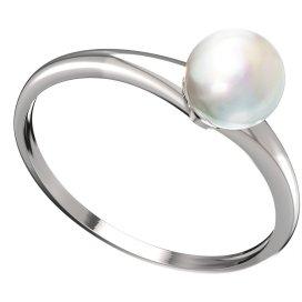 BG zlatý prstýnek s perlou 561 I Bílé zlato - 585 Bílá perla