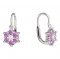 BeKid, Gold kids earrings -109 - Switching on: Brizura 0-3 roky, Metal: White gold 585, Stone: Pink cubic zircon
