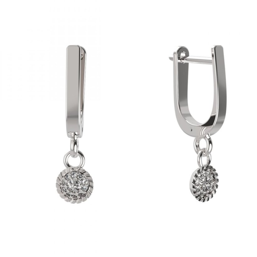 BG zlaté náušnice 1363 Bílé zlato - 585 Diamant