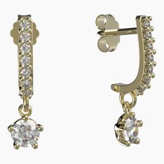 BG zlaté náušnice 872 Žluté zlato - 585 Diamant
