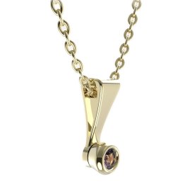 Zlatý přívěsek s růžovým zirkonem, žluté zlato 585 – 550