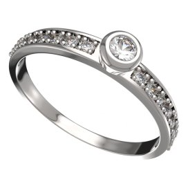 BG zlatý prstýnek 550 E Bílé zlato - 585 Diamant