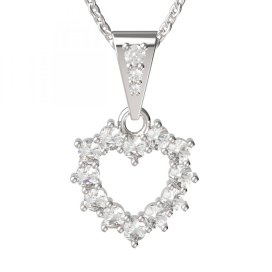 BG zlatý přívěšek srdíčko 005 Bílé zlato - 585 Bílý kubický zirkon