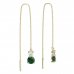 BeKid, Gold kids earrings -857 - Switching on: Chain 9 cm, Metal: Yellow gold 585, Stone: Green cubic zircon