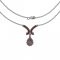 BG náhrdelník osázený kameny:granát  265 - Kov: Pozlacené stříbro 925, Kámen: Vltavín a granát