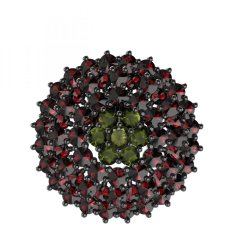 BG brož 223 Stříbro 925 - ruthenium (30-90dní) Vltavín a granát