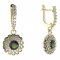 BG circular earring 463-84 - Metal: Silver - gold plated 925, Stone: Moldavite and cubic zirconium