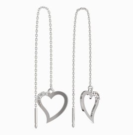 BeKid dívčí náušnice srdíčko 1261 Bílé zlato - 585 Diamant
