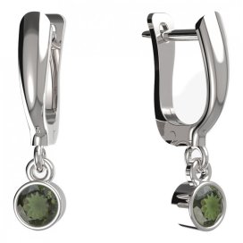 BG zlaté vltavínové náušnice 722 Bílé zlato - 585 Vltavín