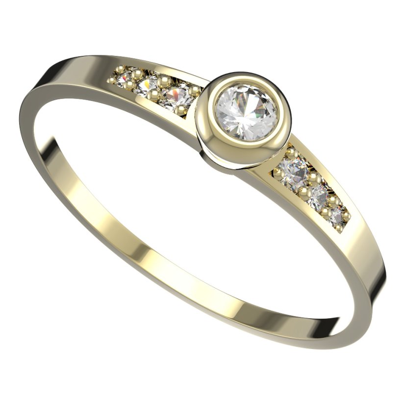BG zlatý prstýnek 550 J Žluté zlato - 585 Diamant