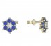 BeKid, Gold kids earrings -109 - Switching on: Puzeta, Metal: Yellow gold 585, Stone: Dark blue cubic zircon