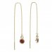 BeKid, Gold kids earrings -864 - Switching on: Chain 9 cm, Metal: Yellow gold 585, Stone: Red cubic zircon