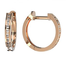 BG zlaté náušnice 653 kruhy Růžové zlato 585 (30-90dní) Diamant