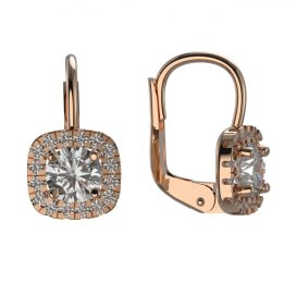 BG zlaté náušnice se zirkonem nebo diamantem 1481 Růžové zlato 585 (30-90dní) Bílý kubický zirkon