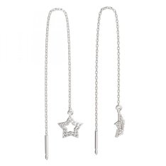 BG zlaté náušnice hvězdička 826 Bílé zlato - 585 Diamant